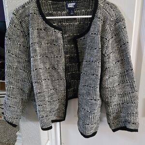 Black and White Tweed Chase Sweater